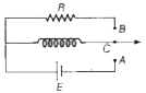 At t = 0, C is connected to A. After sometime, C connected to B. Will there be a transient current flowing through R? Give reason.