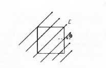L भुजा का एक वर्गाकार पेपर सतह के तल में, एकसमान विद्युत क्षेत्र E में, जो उसी स्थान के अनुदिश क्षैतिज दिशा से 0^@  कोण बनाता है, रखा है तथा चित्र में प्रदर्शित है। पेपर सतह से बद्ध वैद्युत फ्लक्स का मान  होगा
