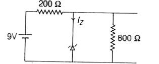 परिपथ में, जेनर की पश्चदिशिक भंजन वोल्टता 5.6 V है।      जेनर में धारा I(Z) है