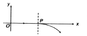 एक धनावेशित कणx-y तल में x-अक्ष के अनुदिश चलता है। एक बिन्दु P से आगे, विद्युत अथवा चुम्बकीय क्षेत्रों की उपस्थिति के कारण, कण के मार्ग में अकस्मात (Sudden) परिवर्तन हो जाता है।x-yतल में दिखाया गया वक्र अवृत्ताकार (Non-circular) है। निम्न में कौन-सा संयोग सम्भव  है?