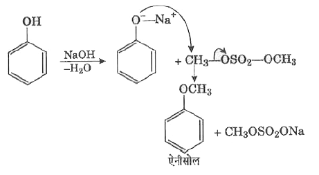 फिनॉल , क्षारीय विलयन में एल्किल हेलाइडो के साथ क्रिया करके एल्किल ईथरों में परिवर्तित किया जा सकते है। एरिल      मैथिल ईथरों के संश्लेषण के लिए , अधिक महंगें मैथिल हैलाइड के स्थान पर, डाइमेथिल सल्फेट का प्रयोग अधिक किया जाता है।   उपरोक्त अभिक्रिया को विलियम्सन संश्लेषण कहते है। जिसका प्रयोग असीमित ईथर जैसे एरिल हैलाइड प्रयोग नहीं किय जा सकते है  क्योंकि इनकी नाभिसनेही प्रतिस्थापन के प्रति क्रियाशील निम्न होती है। किसी भी एल्किल एरिल ईथर के निर्माण के लिए, अभिकारकों के दो संयोजन होने चाहिए। परन्तु इनमें से एक संयोजन प्रभावशाली नहीं होता है।      एथिल ब्रोमाइड , सोडियम मेथॉक्साइड के साथ क्रिया करके एथिल मैथिल ईथर बनाता है। यह उदाहरण है