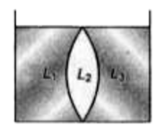 चित्र में तीन द्रव L(1),L(2) व L(3) दिखाये गये हैं, जिनके अपवर्तनांक क्रमश: 1.55, 1.50 तथा 1.20 हैं। इसलिए यह व्यवस्था अनुरूप हैं