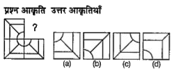 उस लुप्त भाग के स्थान पर दिए गए उत्तर विकल्पों में से कौन-सा विकल्प होगा जिससे आकृति का पैटर्न पूर्ण हो जायगा ?