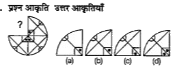 उस लुप्त भाग के स्थान पर दिए गए उत्तर विकल्पों में से कौन-सा विकल्प होगा जिससे आकृति का पैटर्न पूर्ण हो जायगा ?