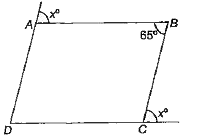 समान्तर चतुर्भुज ABCD में x का मान क्या होगा?