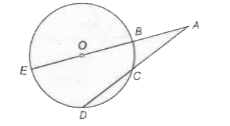 चित्र में केंद्र O वाले वृत्त की छेदक रेखा ACD वृत्त को बिन्दुओ C तथा D पर काटती है।  यदि OA=5 सेमी, AD=2 सेमी तथा AD=8 सेमी है, तो वृत्त की त्रिज्या होगी