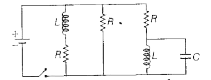 यहाँ दर्शाए गए परिपथ में तीन सर्वसम प्रतिरोधक, दो सर्वसम प्रेरक और एक आदर्श बैटरी जुड़े हैं। प्रत्येक प्रतिरोधक का प्रतिरोध R= 9.0 omega  प्रत्येक प्रेरक का प्रेरकत्व, L= 2.0mH है तथा बैटरी का विद्युत वाहक बल epsilon= 18 V है, तो स्विच को बन्द करने के तुरन्त पश्चात् बैटरी से विद्युत धारा '' का मान होगा