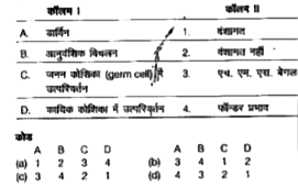 निम्न कॉलमों का मिलान कीजिए।