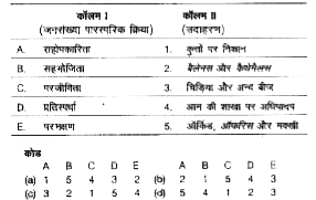 दिए गए कॉलमों का मिलान कीजिए।