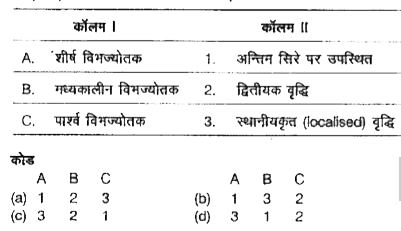 दिए गए कॉलमों का मिलान कीजिए।