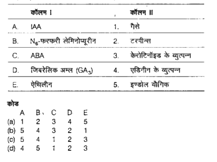 दिए गए कॉलमों का मिलान कीजिए।