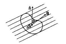 किसी बन्द सतह S का एक छोटा सदिश क्षेत्रफल अवयव DeltaS माना जाता है, जैसा कि चित्र में दर्शाया गया है। DeltaS से गुज़रने वाला चुम्बकीय फ्लक्स DeltaphiB है