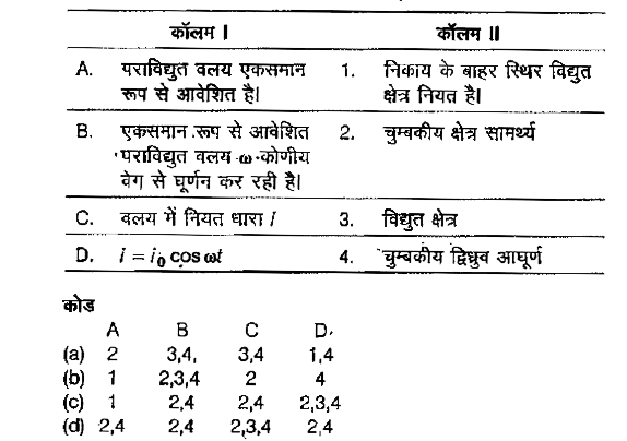 निम्नलिखित कॉलमों को सुमेलित कीजिए।