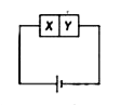 एक अर्द्धचालक X, As(Z = 33) अशुद्धियुक्त बाल Ge क्रिस्टल है एवं दूसरा अर्द्धचालक  In (Z = 49) अशुद्धियुक्त Ge क्रिस्टल है। दोनों' | को चित्रानुसार एक बैटरी से जोड़ा गया है। निम्न में से कौन-सा कथन सही है?
