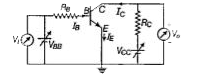 दिए गए परिपथ में, n-p-n ट्रांजिस्टर के CE अभिविन्यास को स्विच के समान प्रयुक्त किया जाता है।     निम्न में से कौन-सा सम्बन्ध सत्य है?   I. V(B B) = I(B) R(B) + V(BE)   II. V(C E) = V(C C) - I(C ) R(C)   III. V(i) = I(B)R(B) + V(BE)   IV. V(o) = V(C C) - I(C ) R(C)