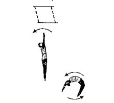 जब कलाबाज (acrobat) अपनी बॉडी को मोड़ लेता है, तब (यह मानते हुए बल-आघूर्ण कार्यरत् नहीं है)