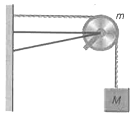 चित्रानुसार एक भारहीन डोरी m द्रव्यमान की क्लैम्प से कसी हुई घिरनी से गुजरती हुई M द्रव्यमान के गुटके को लटकाए हुए है।  क्लैम्प द्वारा घिरनी पर आरोपित बल है