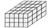 एक ठोस, जैसा कि आकृति में दिखाया गया है, घनीय ब्लॉक (Cubical blocks) से बना है जिनकी प्रत्येक भुजा 1 सेमी हैI ब्लॉकों की संख्या है