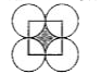 किसी वर्ग के चारो कोनो पर 4 सेमी त्रिज्या के चार बराबर वृत्त एक-दूसरे को बाह्य स्पर्श करते है। छायाकिंत भाग की क्षेत्रफल क्या होगा?