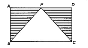 In the adjoining figure, AD = 2AB = a. If P is the mid-point of AD, then area of the shaded region is
