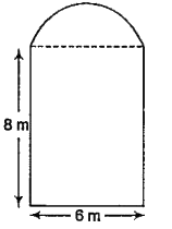 The cross-section of a railway tunnel is a rectangle 6 m broad and 8 m high, surrounded by a semi-circle as shown in the adjoining  
  
 
 figure. The tunnel is 35 m long. What is the cost of plastering the internal surface of the tunnel excluding the floor at the rate of Rs. 3  per  m^(2) ?