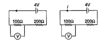 If a voltmeter of resistance 200 Omega  is connected in parallel to the coil one by one, as given in the figure. What will be the reading of the voltmeter?