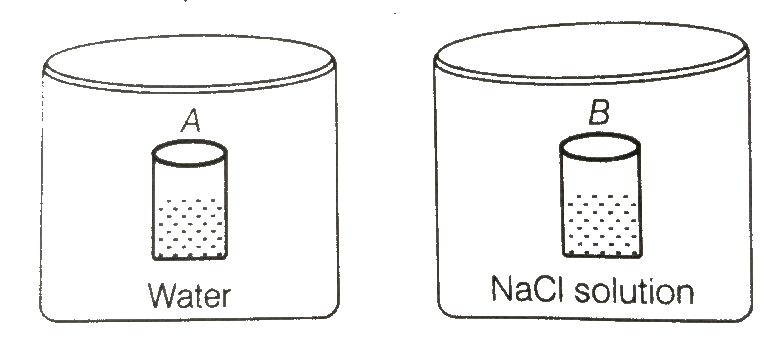 Two beakers of capacity 500 mL were taken. One of these beakers, labelled as