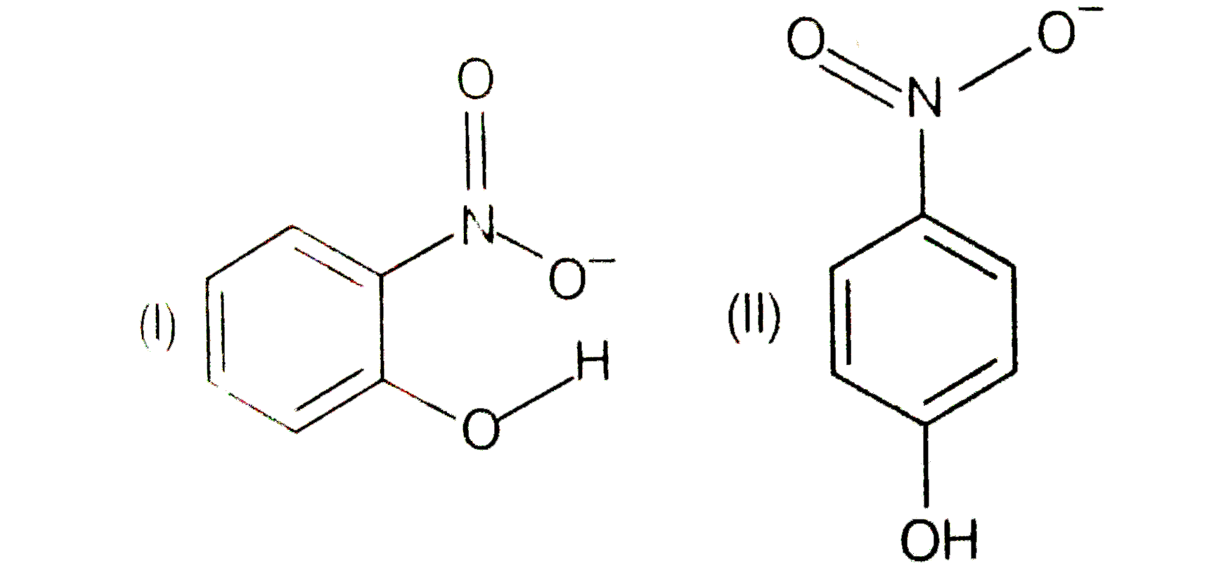 Structures of molecules of two compounds are given below.      a) Which of the two compounds will have intermolecular hydrogen bonding and which compound is expected to show intramolecular hydrogen bonding?   b) The melting point of compound depends on, among other things, the extent of hydrogen bonding. On this basis explain which of the above two compounds will show higher melting point?   c) Solubility of compounds in water depends on powers to form hydrogen bonds with water. Which of the above compounds will form hydrogen bond with easily and be more stable in it?