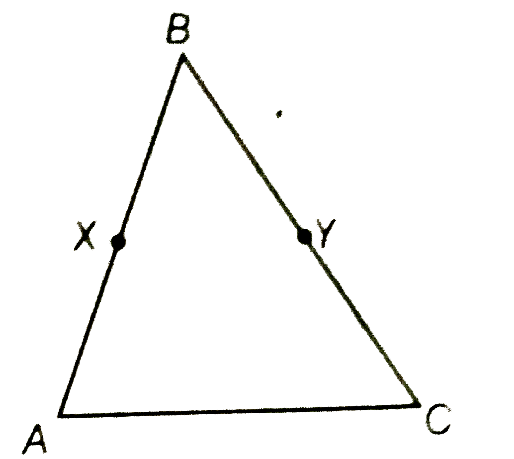 In the adjoining figure, if AB = BC  and  BX =BY, then show that AX=CY