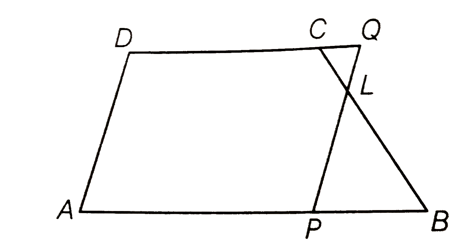 In trapezium ABCD, AB || DC and L is the mid-point of BC. Through L, a line PQ || AD has been drawn which meets AB in P and DC produced in Q. Prove that ar (ABCD) = ar (APQD).