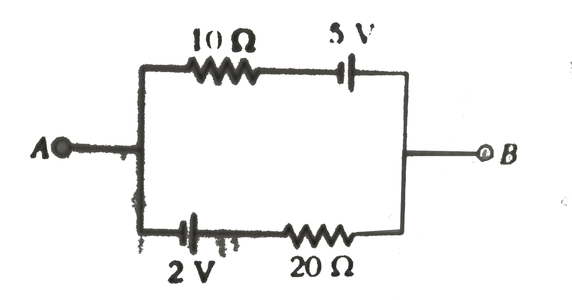 The current in the given circuit is