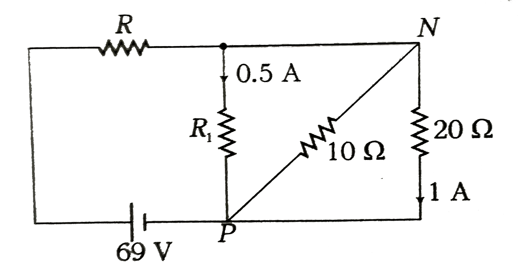 In the circuit shown in the figure,