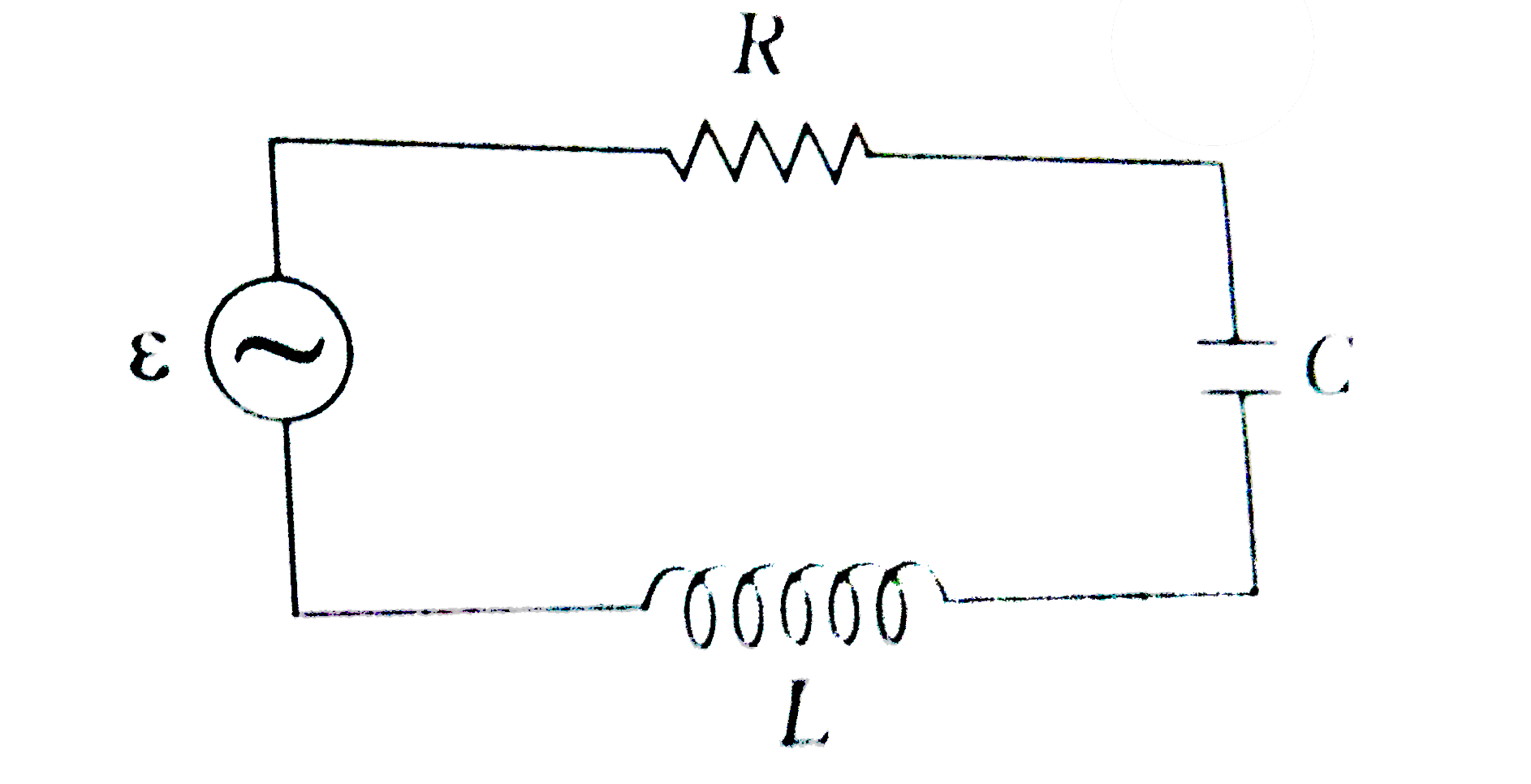 Figure here, shows a series L-C-R circuit connected to a variable frequency 230 V source. L = 5.0H, C = 80 muF and r =40 Omega   (a) Determine the source frequency which drives the circuit in resonance.   (b) Obtain the impedance of the circuit and the amplitude of current at the resonating frequency.   (c) Determine the rms potential drops across the three elements of the circuit. show that the potential drop across the L-C combination is zero at the resonating frequency.