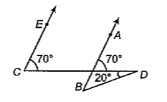 In the given figure, if EC || AB, angle ECD = 70^(@), angle BDO =20^(@), then angle OBD is