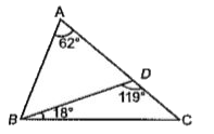 In the figure, ABC is a triangle. Measure of Delta ABD, (in degrees) is