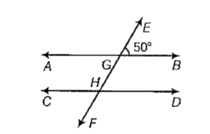 In the given figure, AB and CD are parallel lines. If angle EGB =50^(@), then angle CHG will be