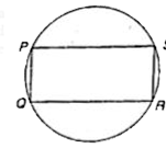If  the adjoining figure PQRS is a rectangle  8 cm xx 6 cm , inscribed in the circle. The area of the shaped portion will be :