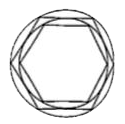 A regular hexagon is inscirbed in a circle of radius R . Another circle is inscribed in the hexagon . Now another  hexagon is inscribed in the second ( smaller ) circle .       What is the ratio of area of inner circle to the outer circle ?