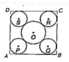 In the adjoining diagram ABCD is a square  with side 'a' cm. In the diagram the area  of the larger circle with centre 'O'  is equal to the sum of the areas of all the rest four circles with equal radii, whose centres are P,Q,R and S . What is the ratio between the side of square  and radius of a smaller circle ?