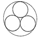 Three equal circles  each of radius 1 cm are circumscribed by a larger circle. Find the perimeter of the circumscribing circle :