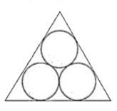 An equilateral triangle circumscribes all the three circles each of radius 1 cm . What is the perimeter  of the equilateral triangle ?