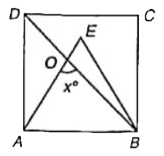 In the figure DeltaABE is an equilateral triangle in a square ABCD. Find the value of angle x in degrees :