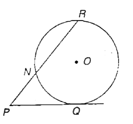 In the given figure, PQ is the tangent of the circle. Line segment PR intersects the circle at N and R. PQ = 15 cm, PR = 25 cm, find PN: