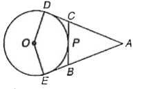 In the given circle O is the centre of the circle and AD, AE are the two tangents. BC is also a tangent, then: