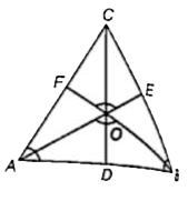 ABC is a triangle in which angleCAB = 80^(@) and angleABC = 50^(@), AE, BF and CD are the altitudes and O is the orthocentre. What is the value of angleAOB ?