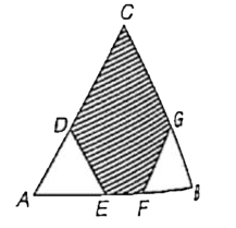 In the given figure ABC is a triangle in which CDEFG is a pentagon. Triangles ADE and BFG are equilateral triangles each with side 2 cm and EF = 2 cm. Find the area of the pentagon :