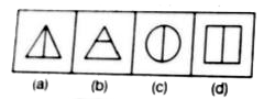In the following problem, out of four figures marked (a), (b), (c) and (d), three are similar in a certain manner, but, one figure is different from other three. Choose the figure which is different from other.   Q.