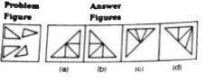 In each  of the following questions, find out which of the figures (a), (b),( c) and (d) can be formed  from  the pieces given  in problem figures.