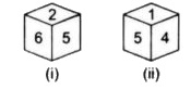 What number is at the opposite of 3 in the figure shown below? The given two positions are of the same dice whose each surface bears a number among 1, 2, 3, 4, 5 and 6.