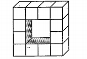 निम्न आकृति में घनों की संख्या कितनी है